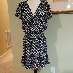 MICHAEL Michael Kors Black and White Patterned Mini Dress